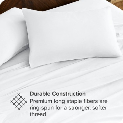 Organic Cotton White Percale Split King Sheet Set