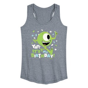 Women's - Disney - Mike Yay It's My Birthday Graphic Racerback Tank - 1 of 4