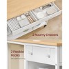 Kitchen Rolling Island Cart with 2 Drawers and Adjustable Shelves, 648 lb Capacity Mobile Workstation on Locking Wheels, 43.3" Wide, Beige and White - 4 of 4