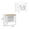 INFURNIC Kitchen Carts and Islands Kitchen Island with Open Storage Shelves and Spacious Prep Surface, Multicolored, 27.5"*40.5"*35.4" - 4 of 4