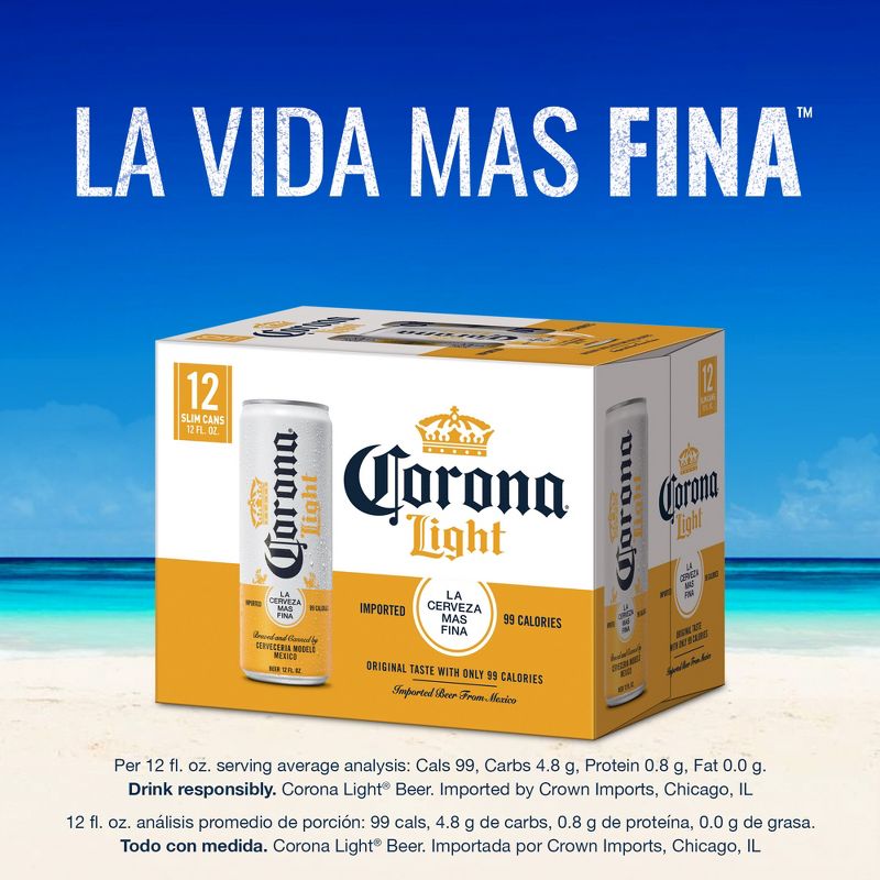 Corona Light Lager Beer - 12pk/12 fl oz Cans, 6 of 11