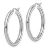 Black Bow Jewelry 3mm Round Hoop Earrings in 10k White Gold, 30mm (1 3/16 Inch) - 2 of 4