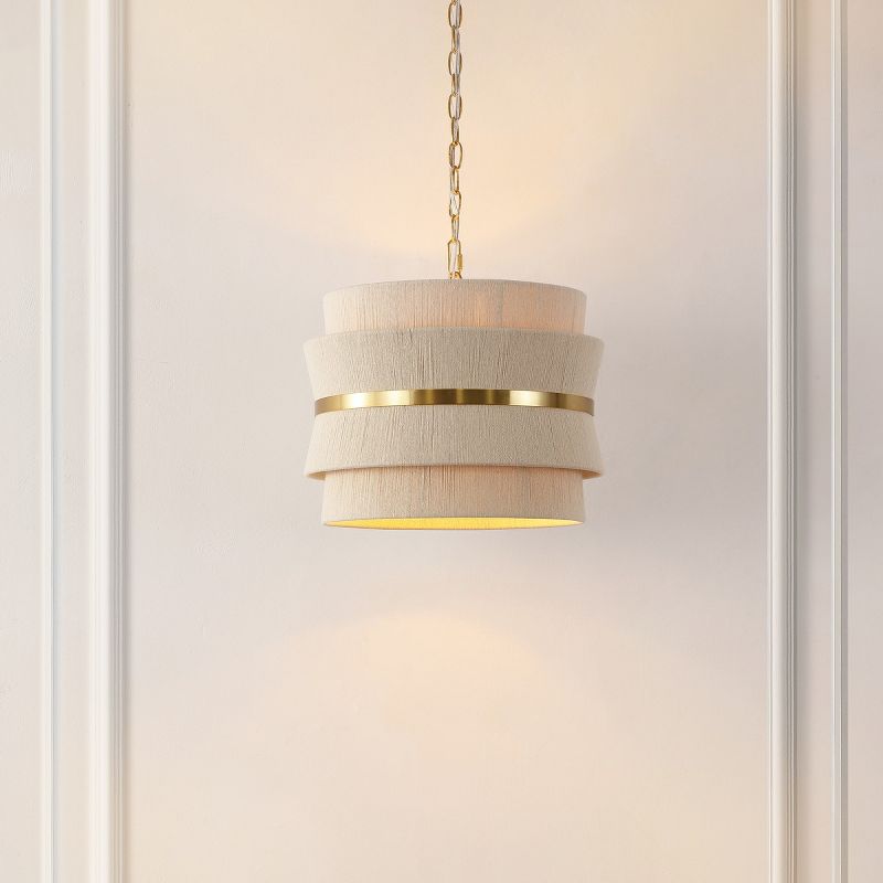 Willa 3 Light 16 Inch Pendant - Bleached Natural/Brass Gold - Safavieh, 5 of 7