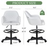 VECELO Drafting Chair with Adjustable Height PU Swivel Stool with Lumbar Support - 2 of 4