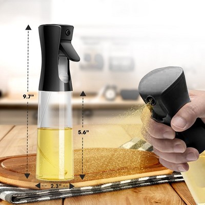 Set of 2 Black Glass Oil Sprayer Bottles 300ml