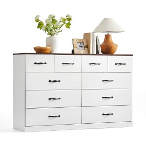 Modern 54" Wide Dresser & Chest of Drawers, Wood & Metal Design, Doubles as TV Stand, Storage for Bedroom & Living Room - 1 of 4