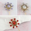 Anna-Kaci Vintage 3Pcs Long Stick Hat Pins Crystal Flower Butterfly and Pearl Details for Classic Hat Lapel and Scarf Accessorizing - 3pcs Snowflake - 3 of 4