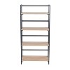 Vynxaria Contemporary Dakota Bookcase 4 Open Wood Shelves, Distressed Wood Top, Sturdy Metal, 100 lbs Limit, Black Painted Metal & Natural Wood - 3 of 4