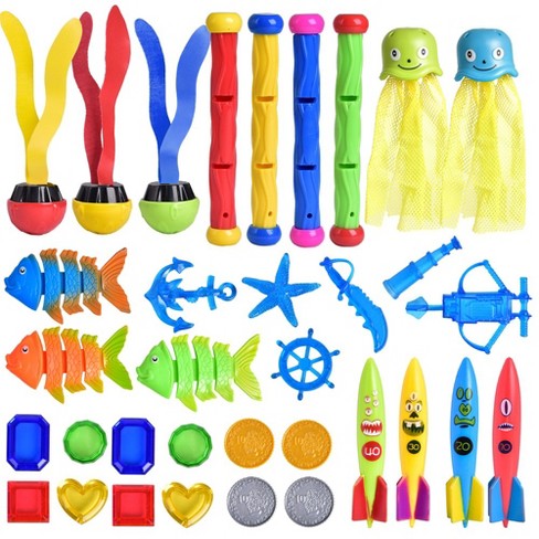 7pc aMagnetic Fishing Pool Toys Game for Kids Bath Toy Fishing Floating  Fish Toy 