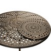 59" Contemporary Modern Mesh Lattice Aluminum Round Dining Table with Lazy Susan - Bronze - Oakland Living - 2 of 4