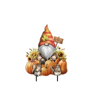 Briarwood Lane Fall Metal Art 26x15 Gnome and Pumpkins For Fall Metal Art - 1 of 3