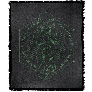 Harry Potter Death Eater Mark Blanket 50"x60" Woven Tapestry - 1 of 4