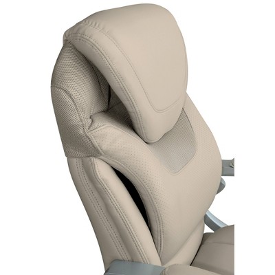 Ergonomic Cream Bonded Leather Executive Office Chair with AIR Lumbar Support
