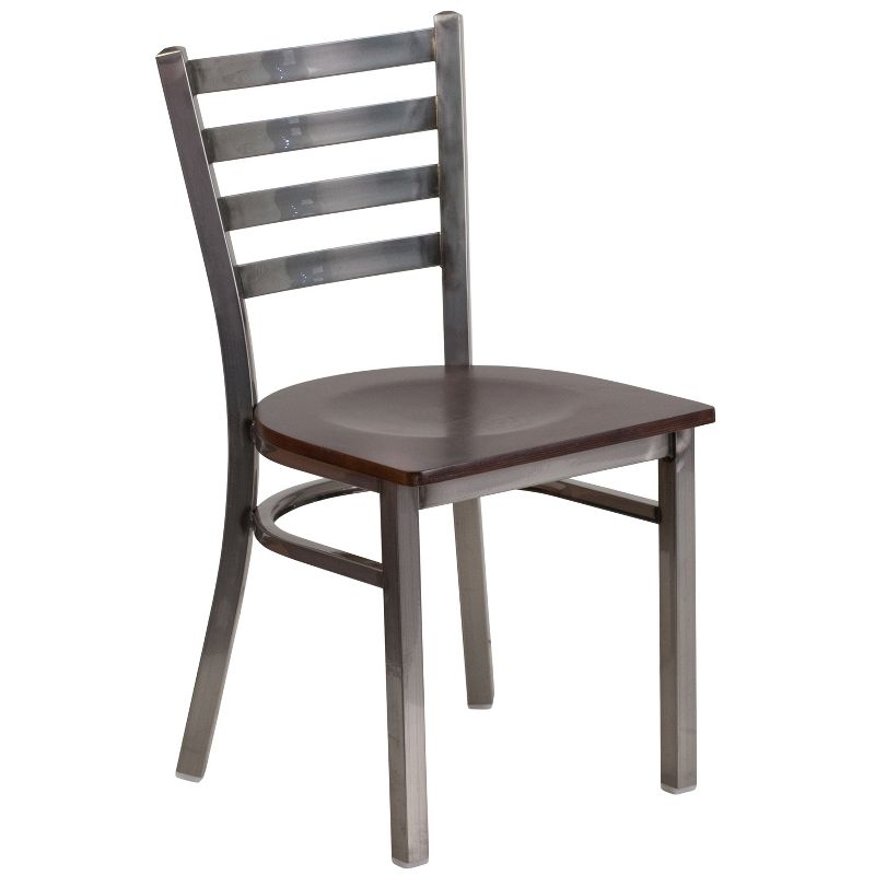 Flash Furniture Clear Coated Ladder Back Metal Restaurant Chair, 1 of 12