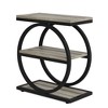 Brown 3-Tier End Table Industrial Sofa Side Table with Round Metal Frame - 2 of 3