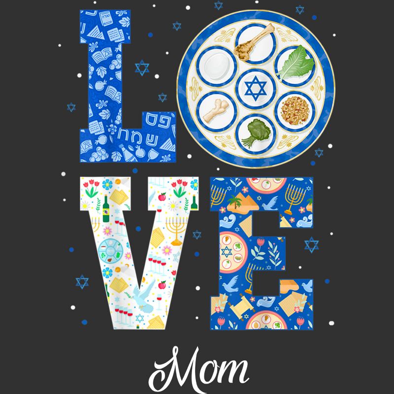 Men's Design By Humans Love Mom Passover Decorations By Dtam2022 Tank Top, 2 of 3