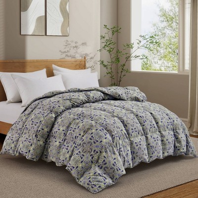 Peace Nest Luxurious Hotel Feather and Down Fiber Comforter, All Season Duvet Insert, Medium Warmth Fluffy and Cozy Comforter