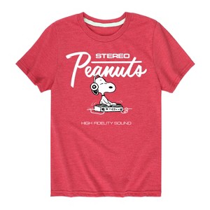 Boys' - Peanuts - Stereo Snoopy Dj Short Sleeve Graphic T-Shirt - 1 of 4