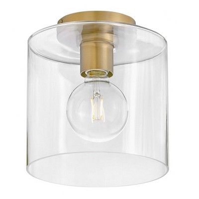 Pippa Clear Glass Brass 1-Light Flush Mount