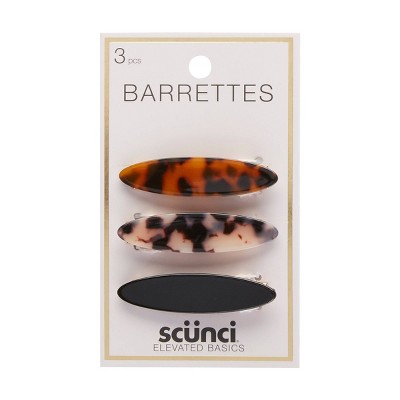 scunci Barrettes - Assorted/Tort/Black - 3pk