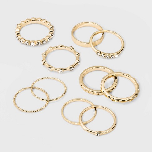 Sun And Moon Multi Ring Set 8pc - Wild Fable™ Gold : Target