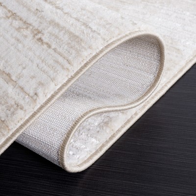 Ivory Beige Hand-knotted Square Synthetic Area Rug