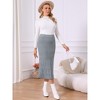 INSPIRE CHIC Women's Ribbed Elastic High Waist Stretchy Pencil Casual Sweater Midi Skirt - 2 of 4