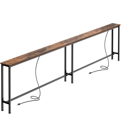 79 Inch Sofa Table with 2 Power Outlets and USBC Ports Narrow Console Table with Storage ExtraLong Living Room