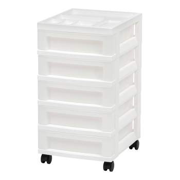 Vowcarol White Desktop Organizer, Small Desk Organizer with Drawer, Desk  Storage Box with 4 drawers, Plastic Craft Supplies Organizers, Desktop Box
