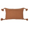 14X22 Inch Hand Woven Corner Tassles Outdoor Pillow Orange Polyester With Polyester Fill by Foreside Home & Garden - 4 of 4