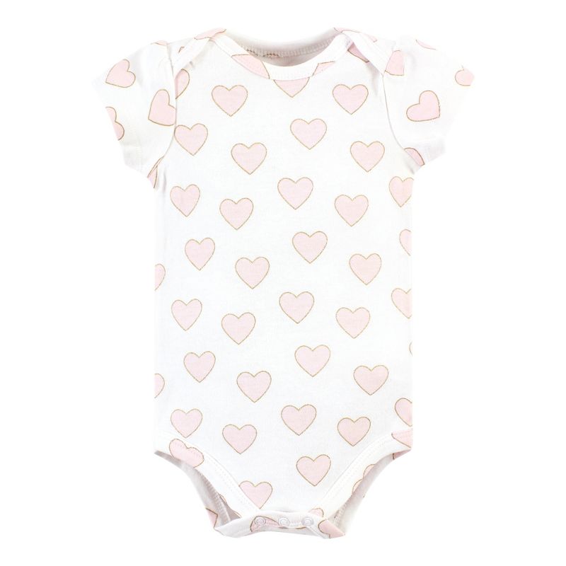 Hudson Baby Infant Girl Cotton Bodysuits, Pink Daddys Little Princess 5-Pack, 4 of 8