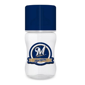 BabyFanatic Officially Licensed Milwaukee Brewers MLB 9oz Infant Baby Bottle - 1 of 3