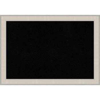 40"x28" Cottage Wood Frame Black Cork Board White/Silver - Amanti Art