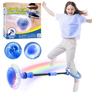 Joyfy Blue Ankle Skip Ball, Toy for Kids Indoor & Outdoor, Flashing Swing Ball Foldable Sports Toy, Birthday Gifts for Kids 3 4 5 + - 1 of 4