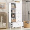 VYNXARIA Tall White Storage Cabinet with Doors & Drawers for Bathroom, Office, and Living Room - 2 of 4