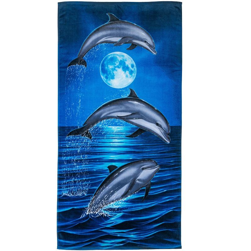 Dawhud Direct 30" x 60" Dolphin Beach Towel for Girls, 1 of 7