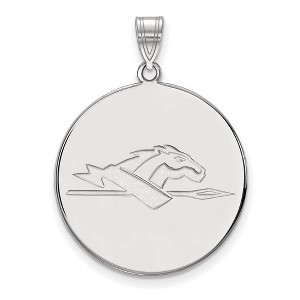 Black Bow Jewelry 10k White Gold Longwood Lancers NCAA Extra Large Pendant - 1 of 3