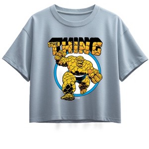 Girls' - Marvel - Fantastic Four Thing Logo Short Sleeve Boxy Graphic T-Shirt - 1 of 1