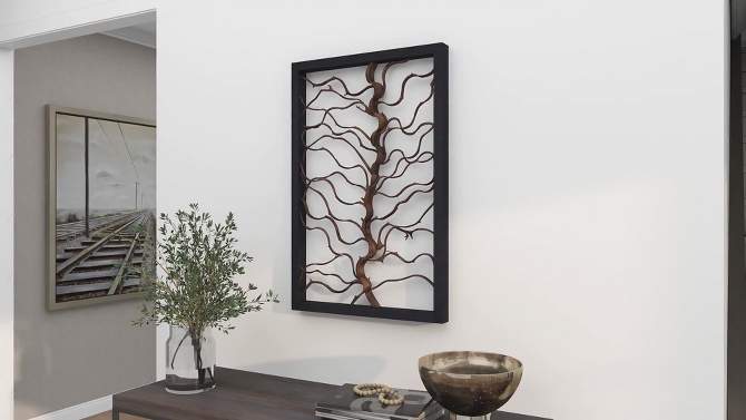 Wood Tree Branch Wall Decor with Black Frame Brown - Olivia & May, 2 of 22, play video