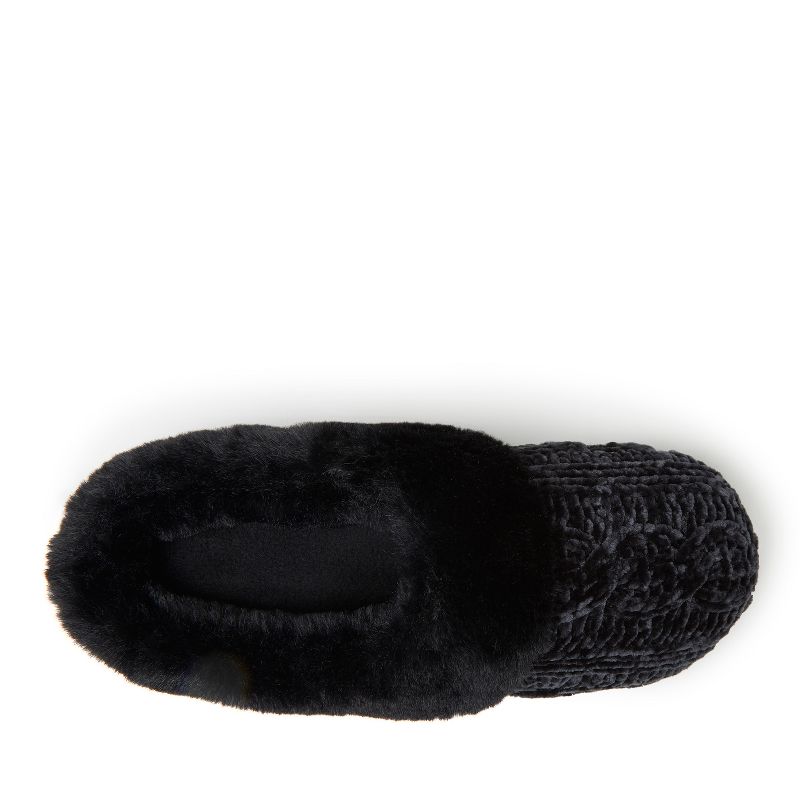 Dearfoams Womens Claire Cable Knit Chenille Clog House Shoe Slipper, 5 of 6