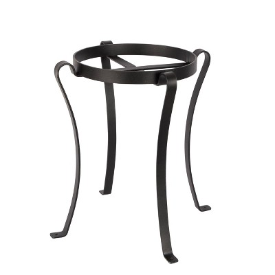 Black Wrought Iron 18" Patio Plant Stand with Curved Legs