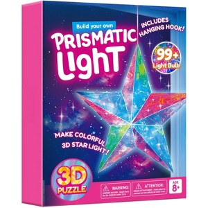 Joyfy Prismatic 3D Light Art, DIY 3D Star with 99+ LED Lights, Hanging Hook & USB Power Cable (Set of 3 Star Panels), Arts & Craft for Kids Age 8+ - 1 of 4