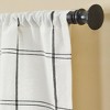 Kate Aurora 3 Piece Rod Pocket Country Farmhouse Cafe Off White/Cream & Black Colored Plaid Woven Kitchen Curtain Tier & Valance Set - 2 of 3