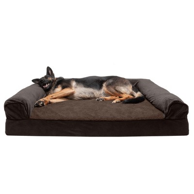 Furhaven Faux Fleece & Chenille Soft Woven Memory Foam Sofa Dog Bed - Jumbo  Plus, Cream : Target