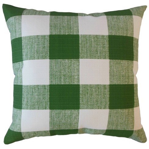 Green 2025 plaid pillow