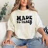 Simply Sage Market Women's Made To Teach Heart Wavy Short Sleeve Garment Dyed Tee - 2 of 2
