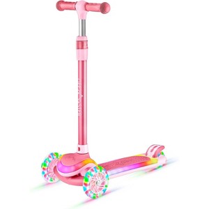 Lifemaster 3-Wheel Kids Scooter with Multi-Color Lights on Deck & Wheels – 5-Height Adjustable Handlebar, Child Safety Certified, Boys & Girls Ages 3+ - 1 of 4