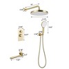 Kumasinova 3-Function Shower Sytem Set with Valve Trim Kit and Bottom Spout,10" Rain Shower with 3-Spray Handheld Showerhead,2.5GPM - 3 of 4