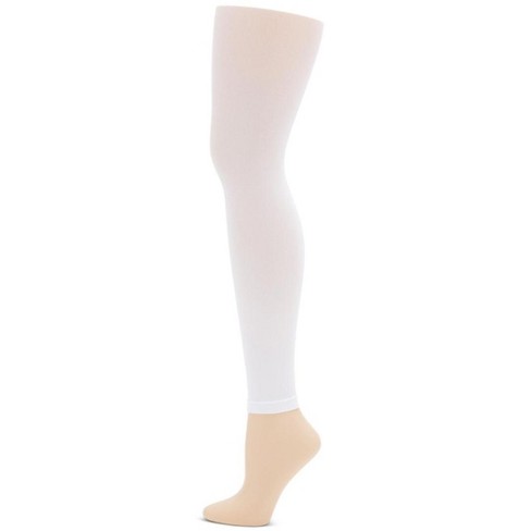 Ultra Soft Capezio White Women's Self Knit Waistband Transition