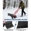 COZONY Heavy Duty Snow Shovel with Wheels, Metal Snow Pusher with Angled Blade & Adjustable Handle for Driveway, Sidewalk, Pavement & Doorway - 3 of 4